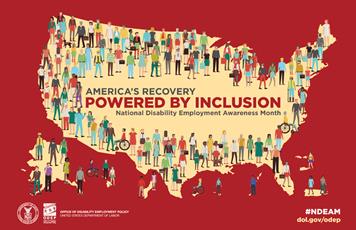 Map of a Diverse group of people for Disability Awareness Month